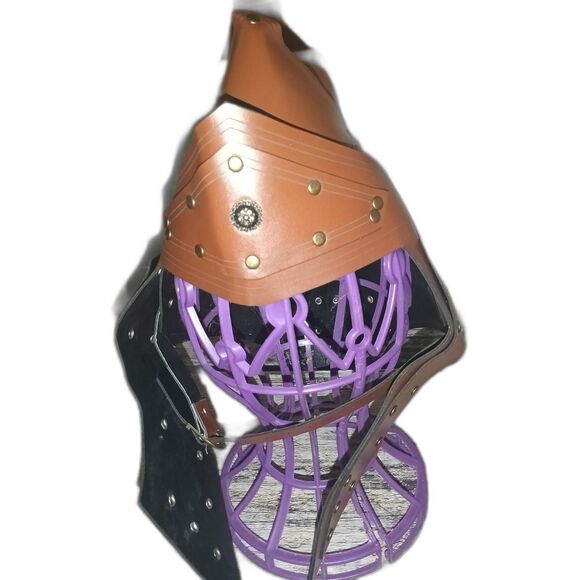 PU Leather Praetorian Guard Helmet Viking Roman Medieval Warrior Armor Cosplay